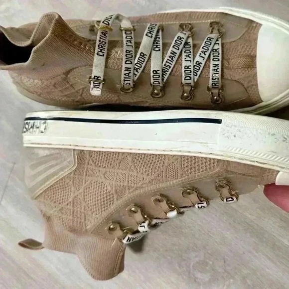 Christian Dior Walk'n'Dior Sneakers Women‎ 40-9 Nude Good Knit High Top J'Adior - Picture 4 of 16